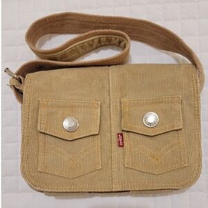 VTG Y2K Angela Weber Twilight Inspo Levi's Tan Corduroy Messenger Satchel 90s